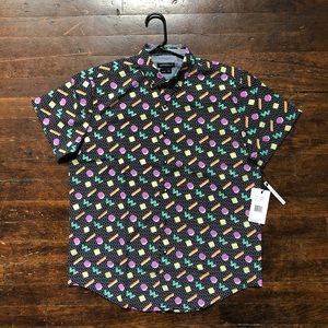 BRAND NEW! Abstract print short sleeve button down